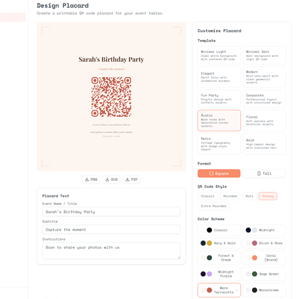 Placard Editor - Templates, Colors & Preview