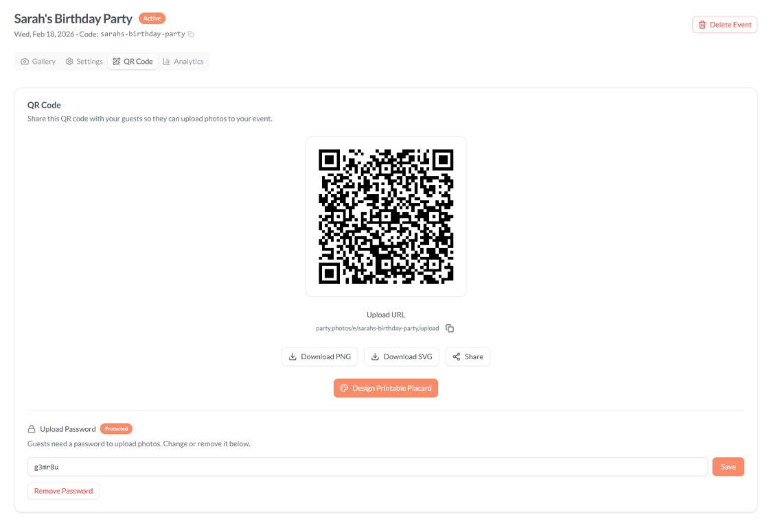 Placard Designer - QR Code Preview